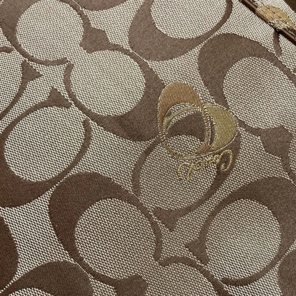 Coach vintage y2k signature poppy brown signature c tote bag gold hearts RARE
